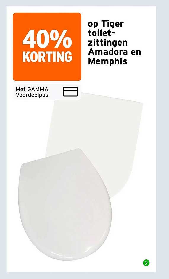 40% korting op Tiger toilet-zittingen Amadora en Memphis