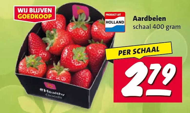 Aardbeien schaal 400 gram PER SCHAAL