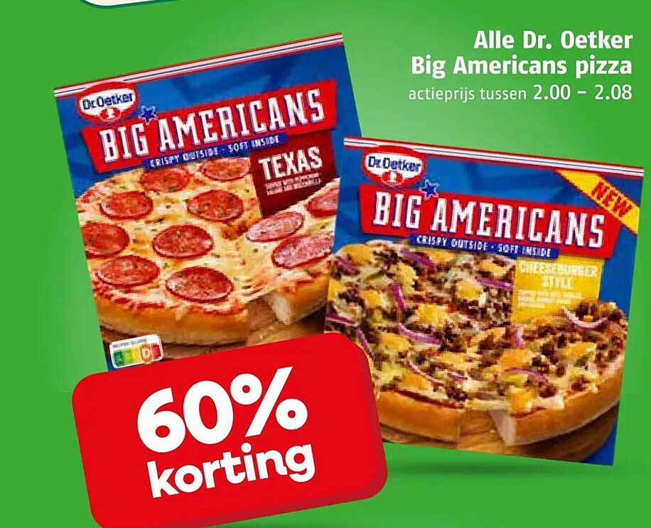 Alle Dr. Oetker Big Americans pizza 60% korting