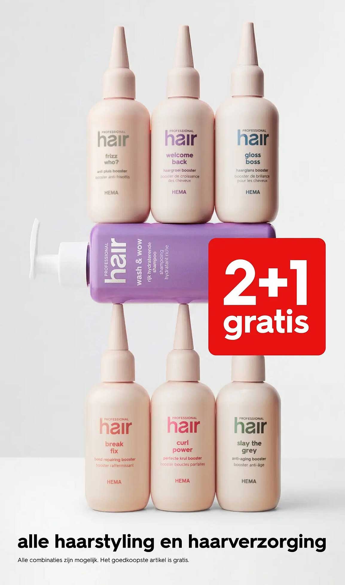alle haarstyling en haarverzorging 2+1 gratis