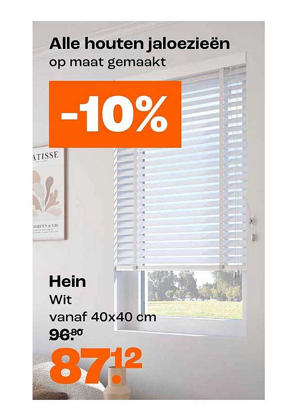 Alle houten jaloezieën op maat gemaakt -10%