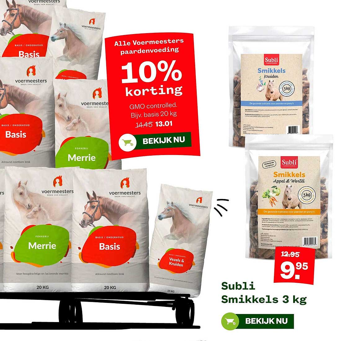 Alle Voormeesters paardenvoeding 10% korting