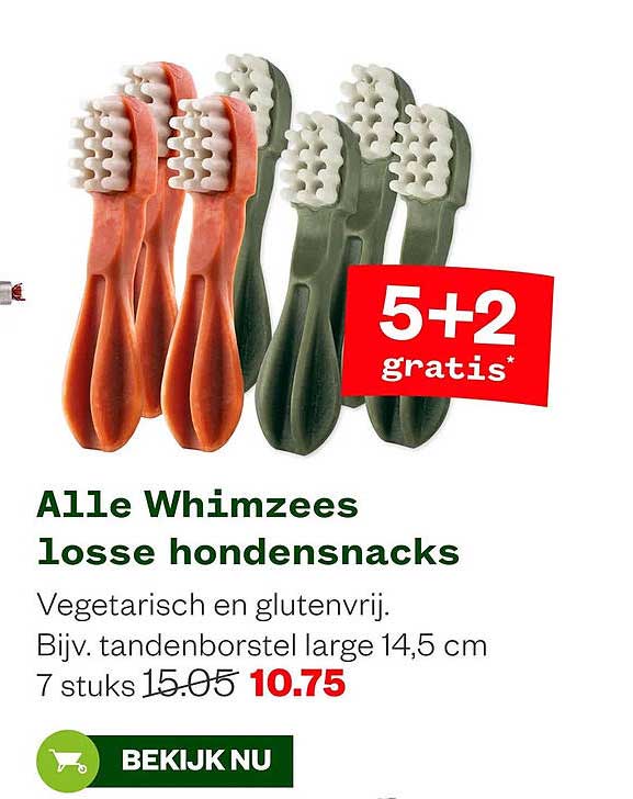 Alle Whimzees losse hondensnacks 5+2 gratis