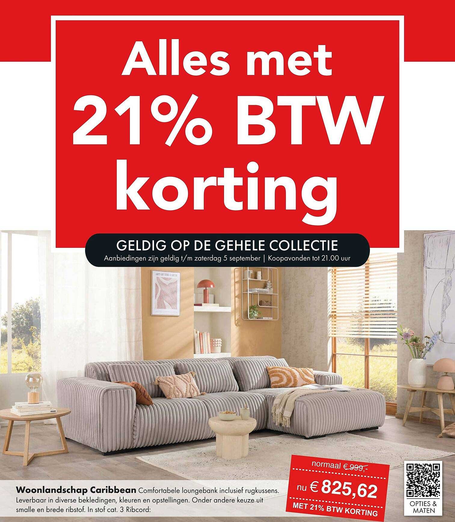 Alles met 21% BTW korting