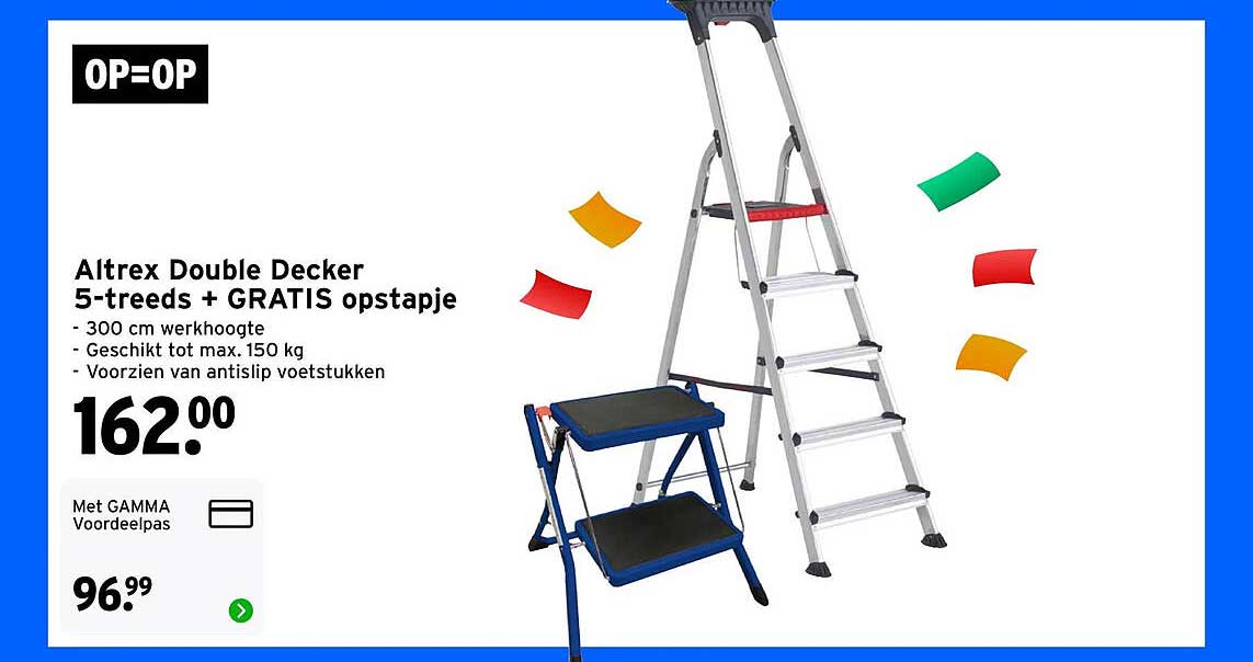 Altrex Double Decker 5-treeds + GRATIS opstapje