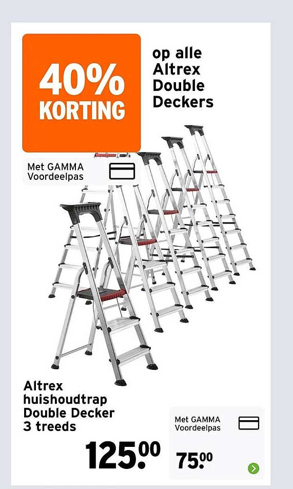 Altrex huishoudtrap Double Decker 3 treads 40% KORTING