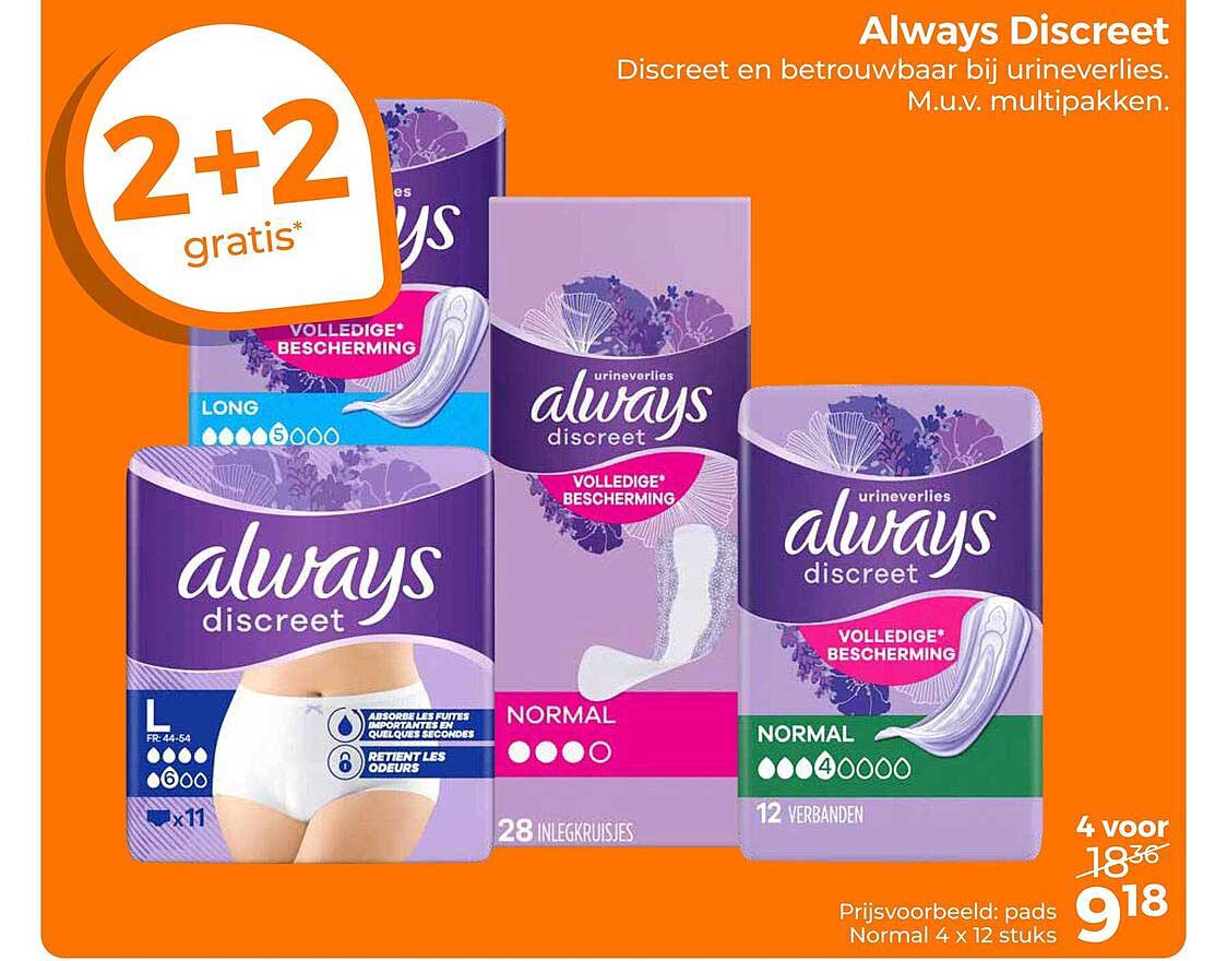 Always Discreet 2+2 gratis