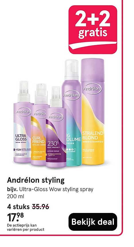 Andrélon styling 2+2 gratis