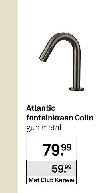 Atlantic fonteinkraan Colin gun metal