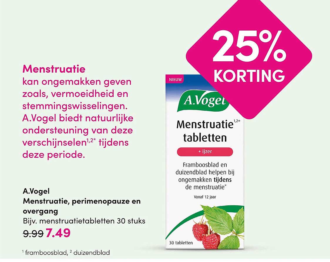 A.Vogel Menstruatie, perimenopauze en overgang 25% KORTING