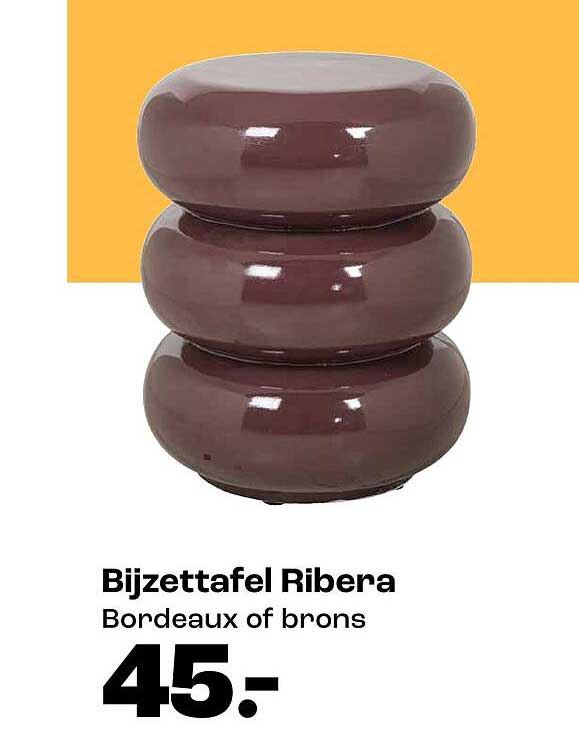 Bijzettafel Ribera Bordeaux of brons