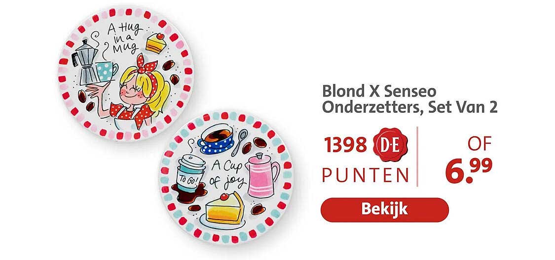 Blond X Senseo Onderzetters, Set Van 2