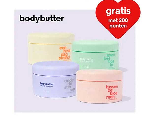 bodybutter gratis met 200 punten