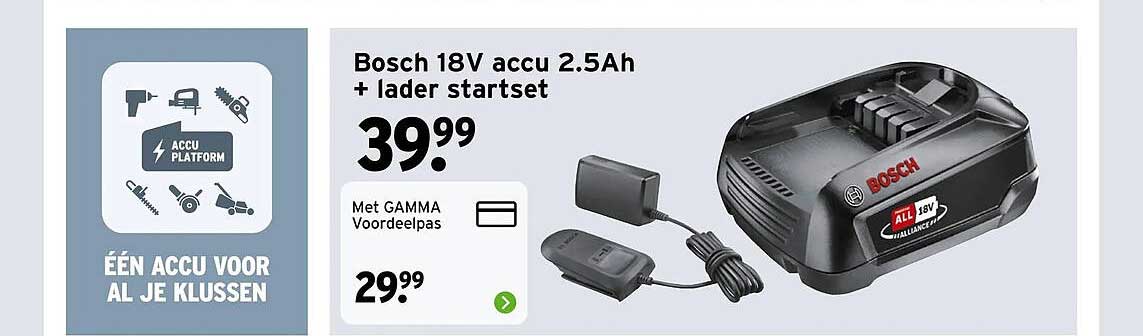 Bosch 18V accu 2.5Ah + lader startset