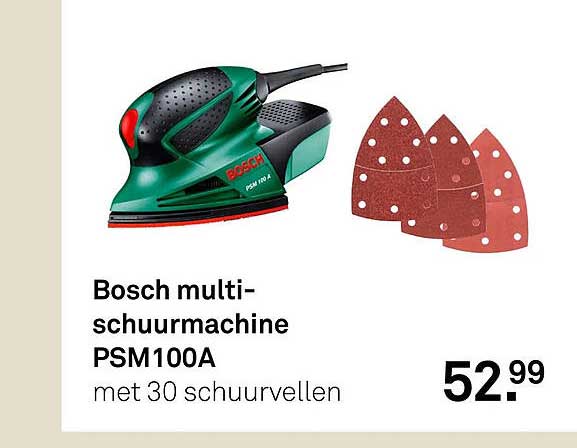 Bosch multi-schuurmachine PSM100A met 30 schuurvellen