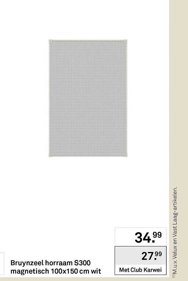 Bruynzeel horraam S300 magnetisch 100x150 cm wit