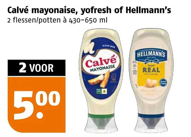Calvé mayonaise, yofresh of Hellmann's