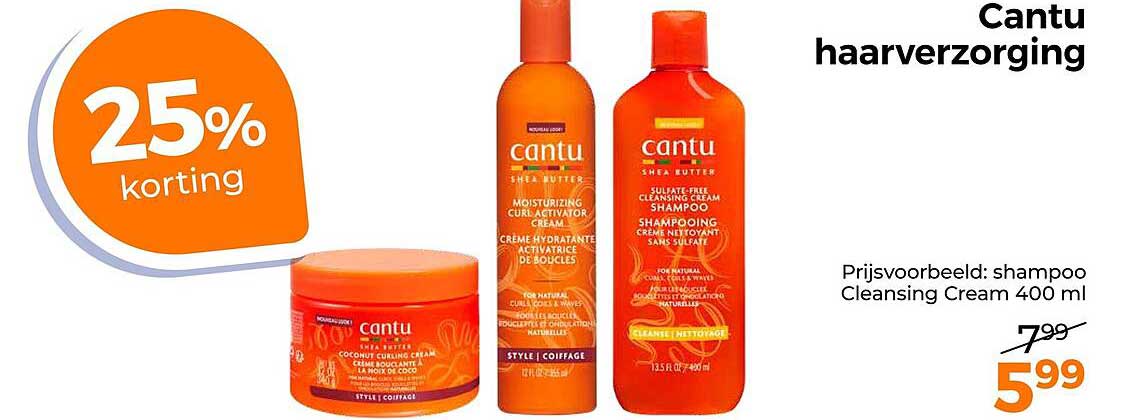 Cantu haarverzorging 25% korting