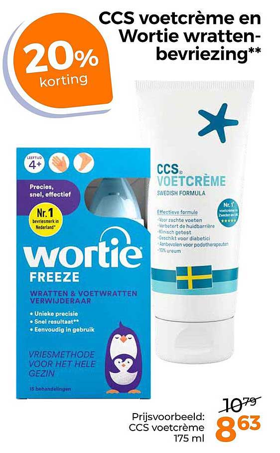 CCS voetcrème en Wortie wrattenbevriezing**