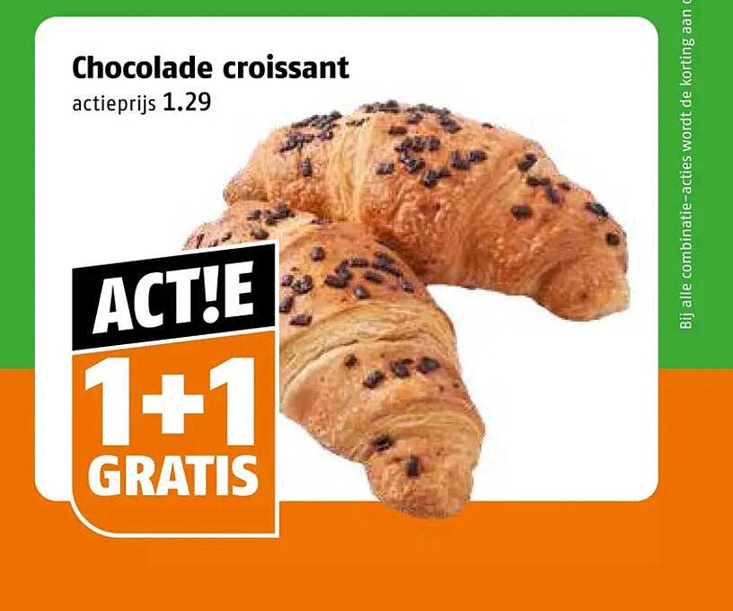Chocolade croissant 1+1 gratis
