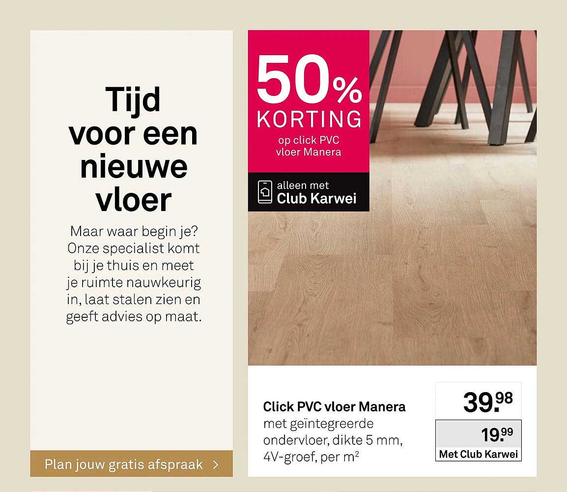 Click PVC vloer Manera 50% KORTING