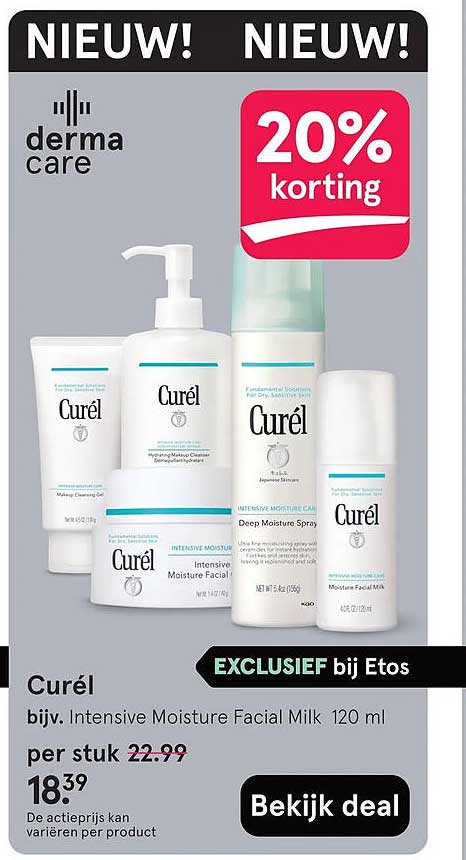 Curél bijv. Intensive Moisture Facial Milk 120 ml