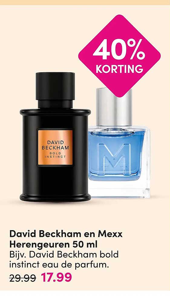 David Beckham en Mexx Herengeuren 50 ml 40% KORTING