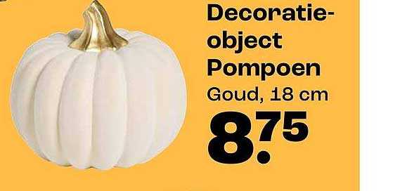 Decoratie-object Pompoen Goud, 18 cm