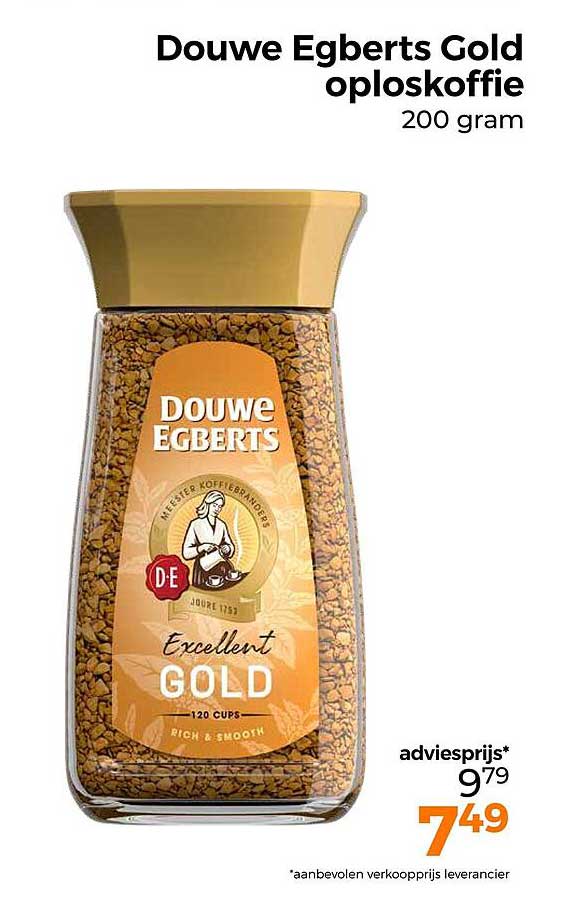 Douwe Egberts Gold oploskoffie 200 gram