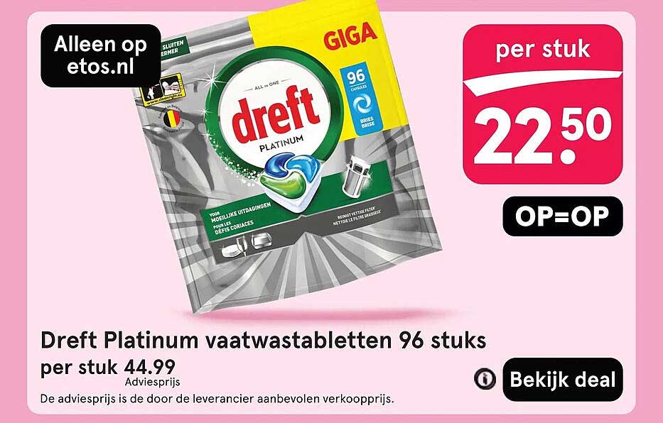 Dreft Platinum vaatwastabletten 96 stuks
