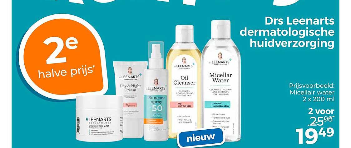 Drs Leenarts dermatologische huidverzorging 2e halve prijs