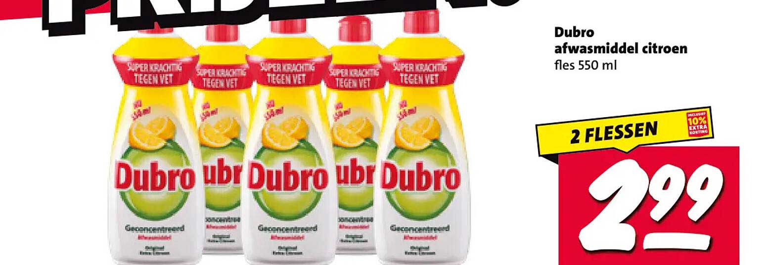 Dubro afwasmiddel citroen fles 550 ml 2 FLESSEN