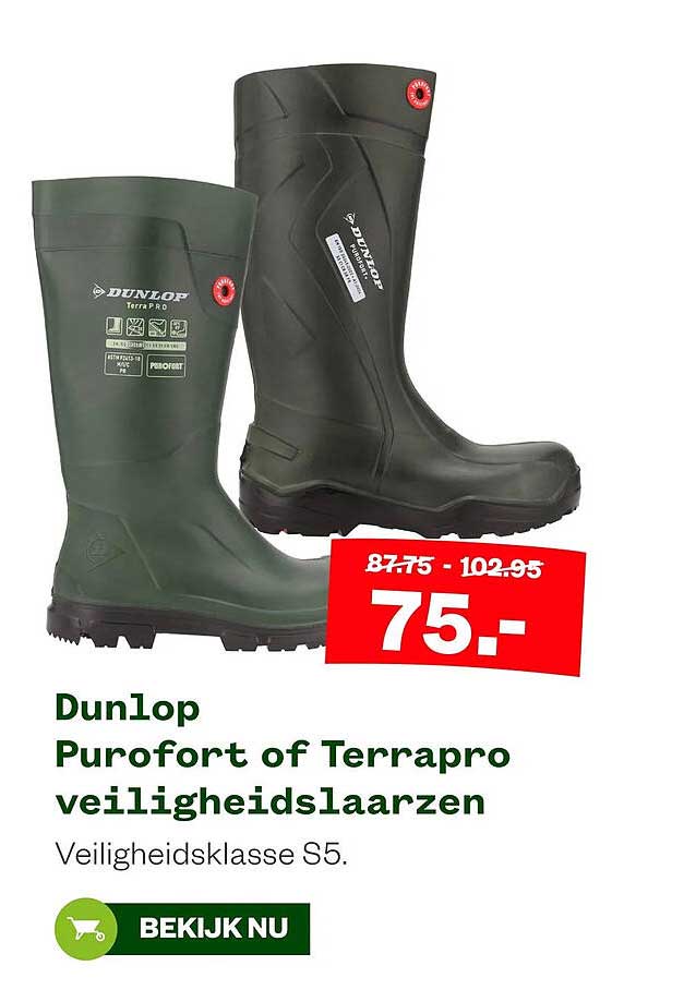 Dunlop Purofort of Terrapro veiligheidslaarzen