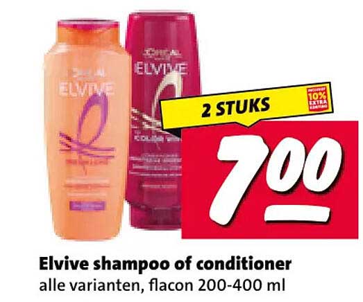 Elvive shampoo of conditioner alle varianten, flacon 200-400 ml 2 stuks
