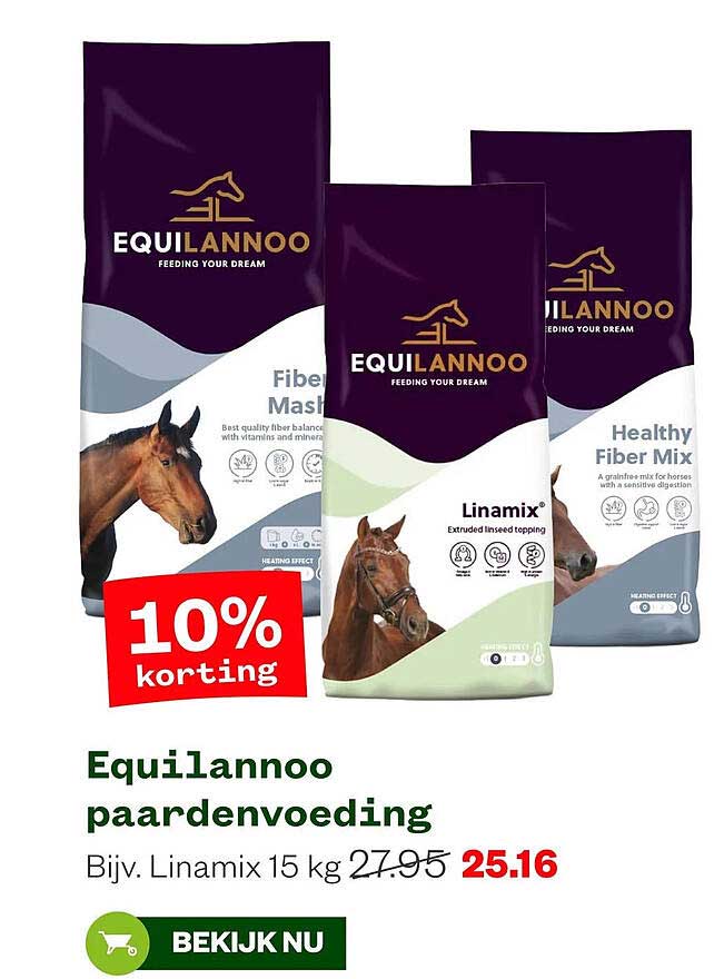 Equilannoo paardenvoeding 10% korting