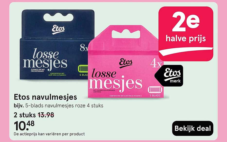 Etos navulmesjes 2e halve prijs