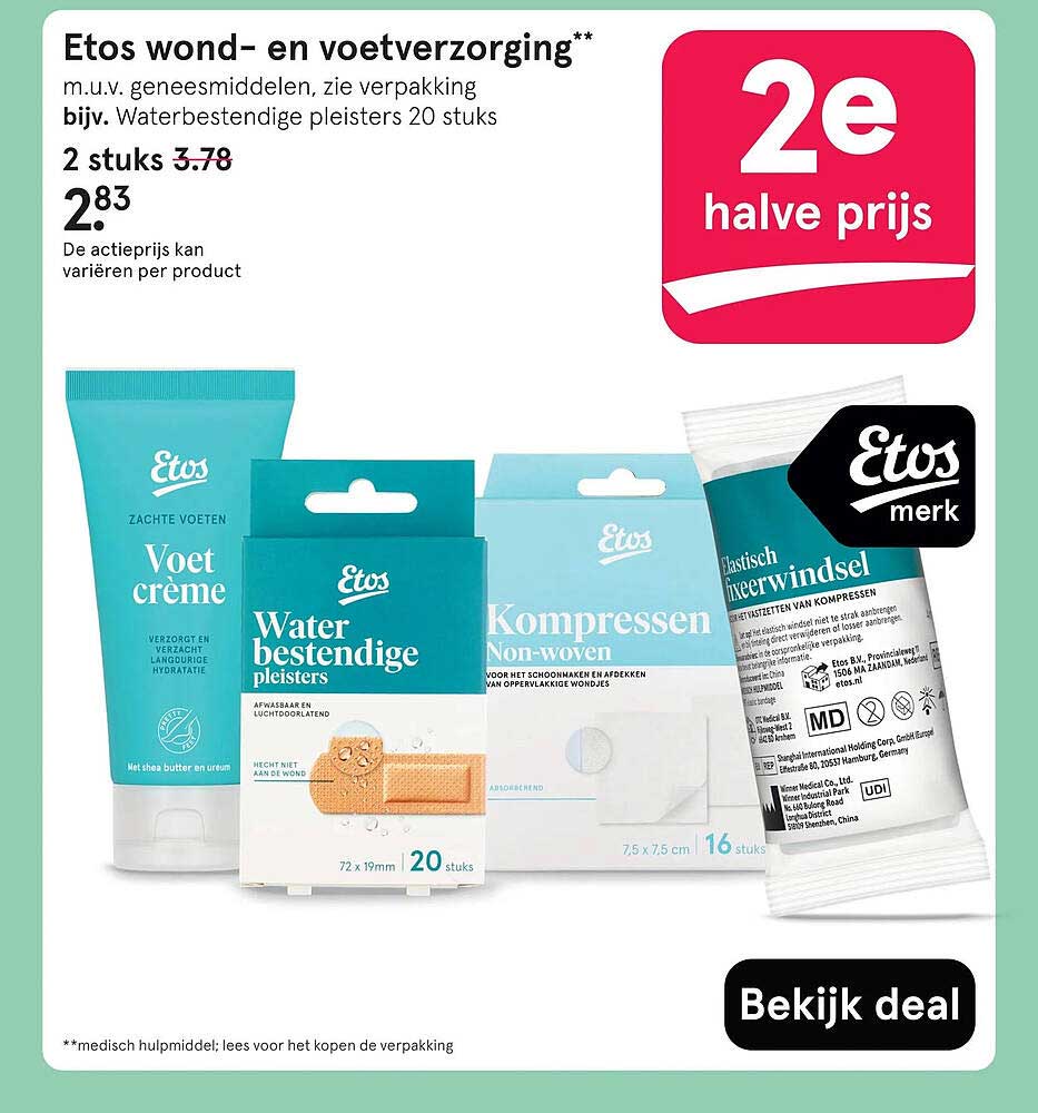 Etos wond- en voetverzorging** 2e halve prijs