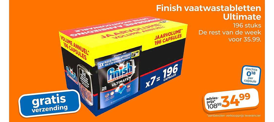 Finish vaatwastabletten Ultimate 196 stuks