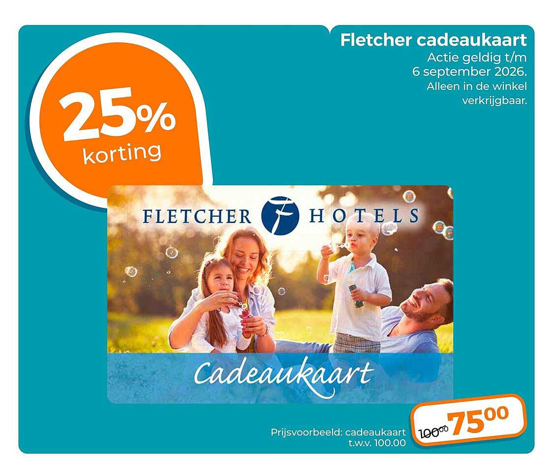Fletcher cadeaukaart 25% korting