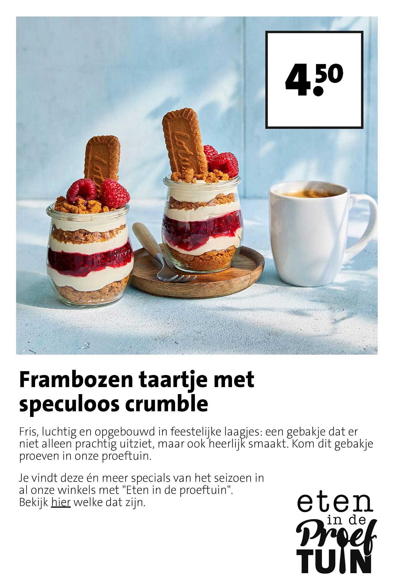 Frambozen taartje met speculoos crumble
