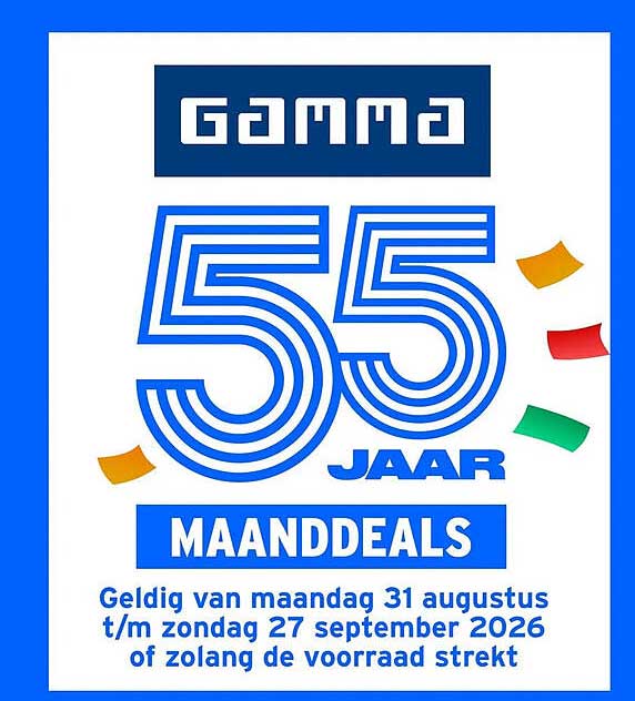GAMMA 55 JAAR MAANDDEALS