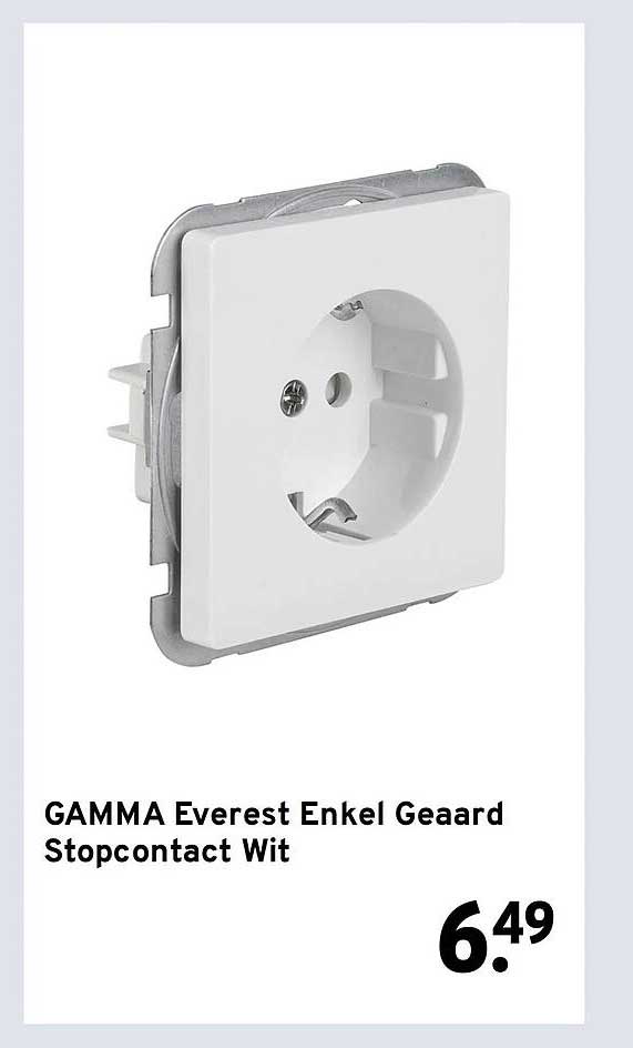 GAMMA Everest Enkel Geaard Stopcontact Wit