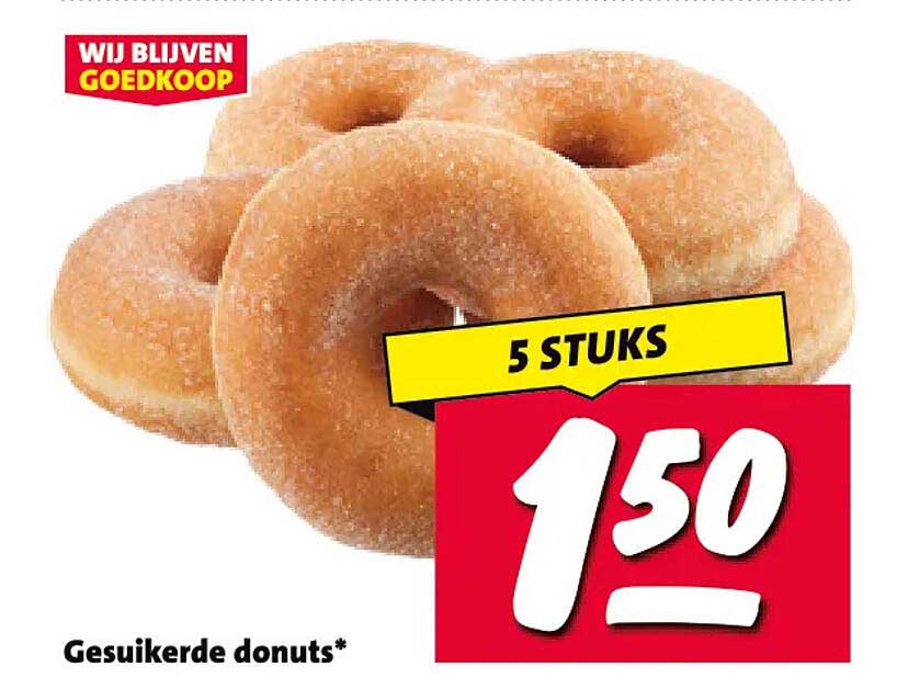 Gesuikerde donuts* 5 stuks