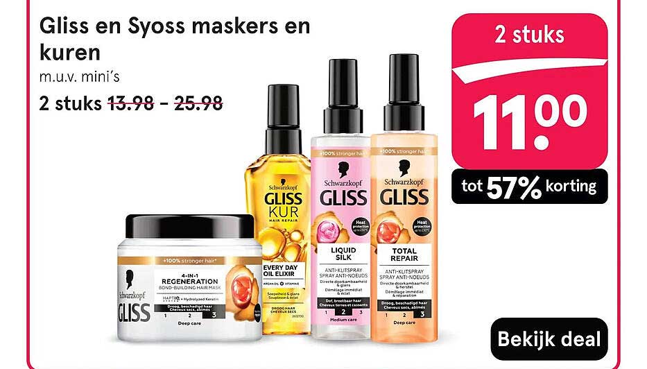 Gliss en Syoss maskers en kuren