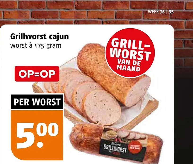 Grillworst cajun worst à 475 gram OP=OP