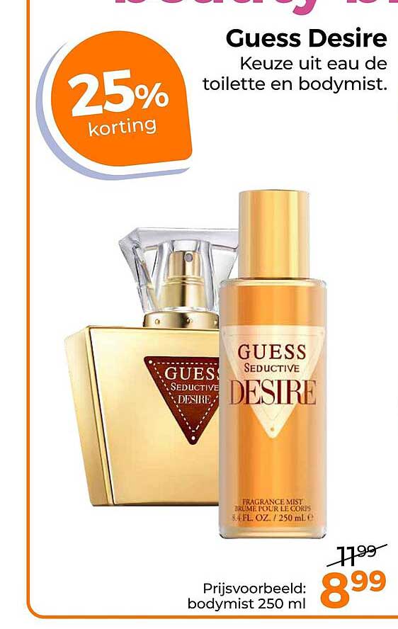 Guess Desire Keuze uit eau de toilette en bodysmist. 25% korting