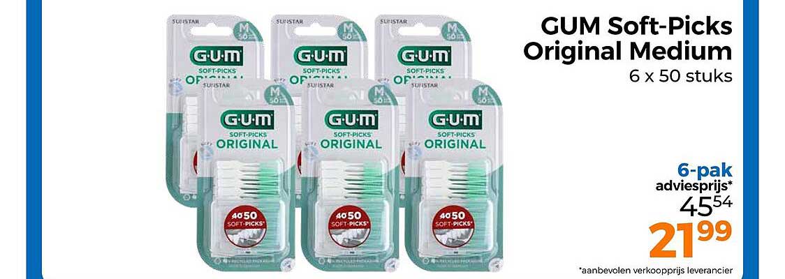 GUM Soft-Picks Original Medium 6 x 50 stuks