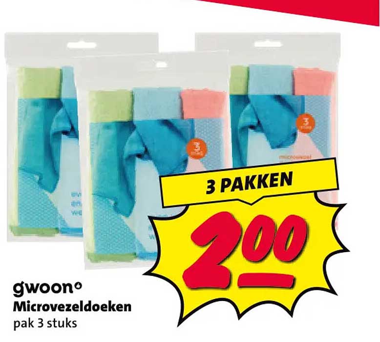 g'woon Microvezeldoeken pak 3 stuks 3 pakken