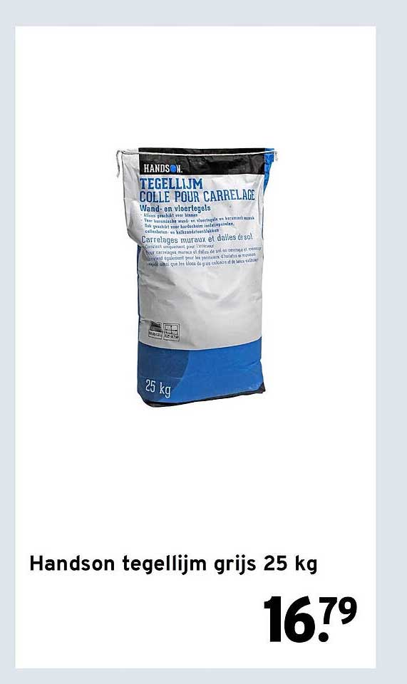 Handson tegellijm grijs 25 kg