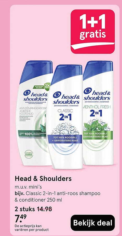 Head & Shoulders 1+1 gratis